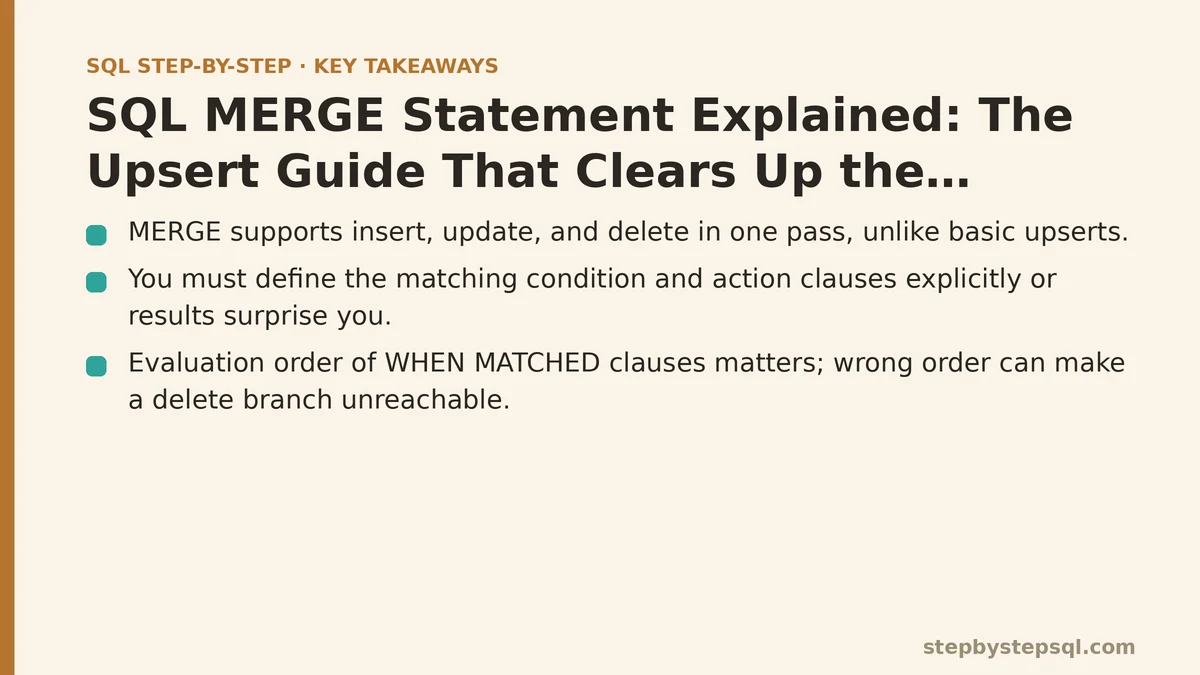 SQL MERGE Statement Explained: The Upsert Guide That Clears Up the Confusion