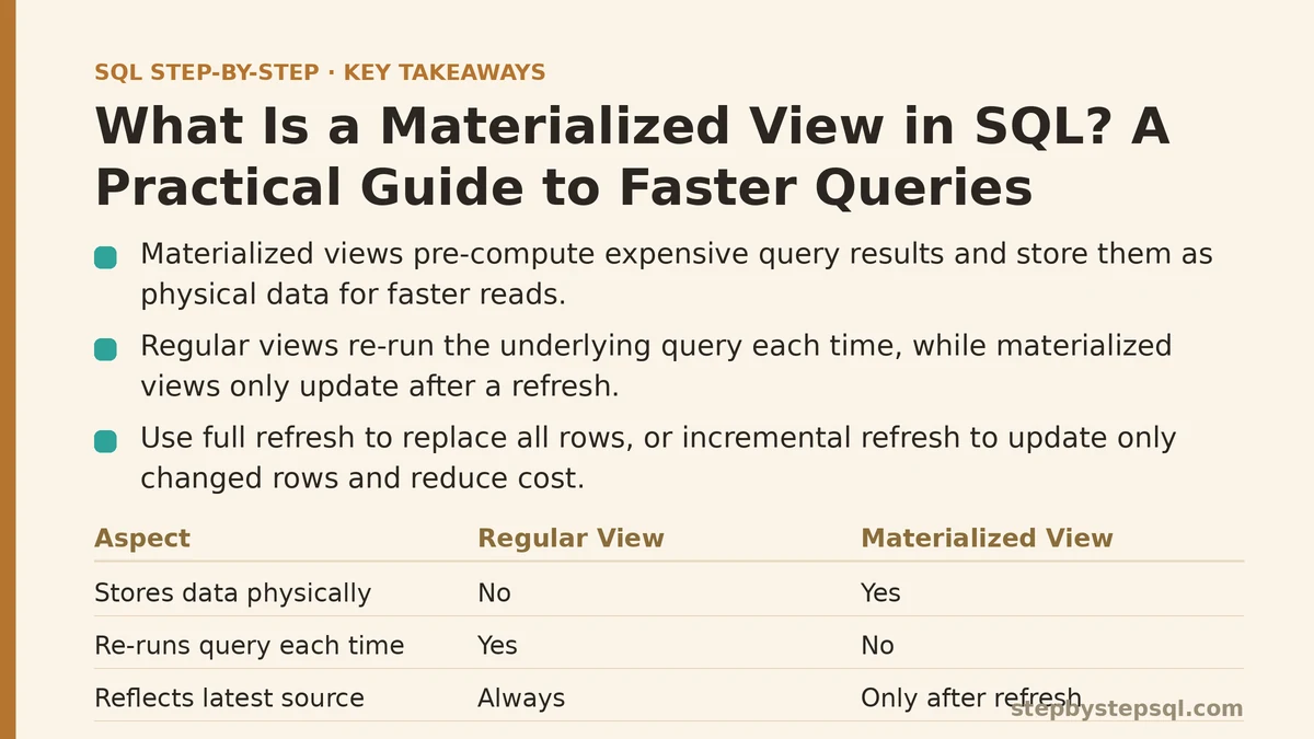 What Is a Materialized View in SQL? A Practical Guide to Faster Queries